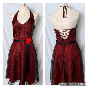 ❌SOLD❌ Retro red/black polkadot dress Blondie Nites by Jaslene